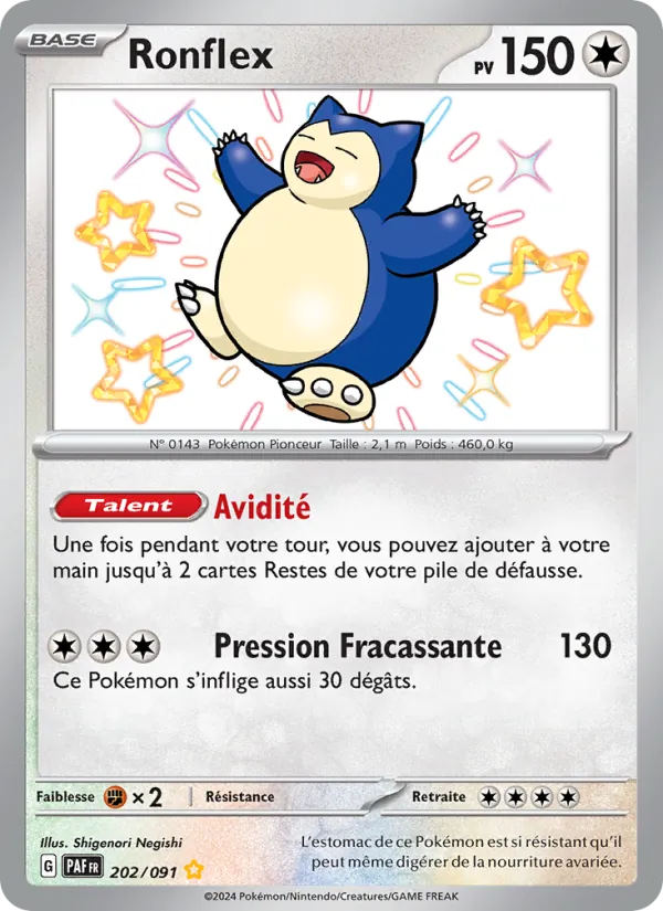 Carte Pokémon Ronflex de l'extension Destinées de Paldea