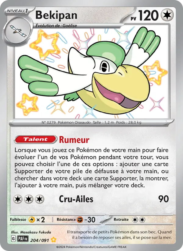 Carte Pokémon Bekipan de l'extension Destinées de Paldea