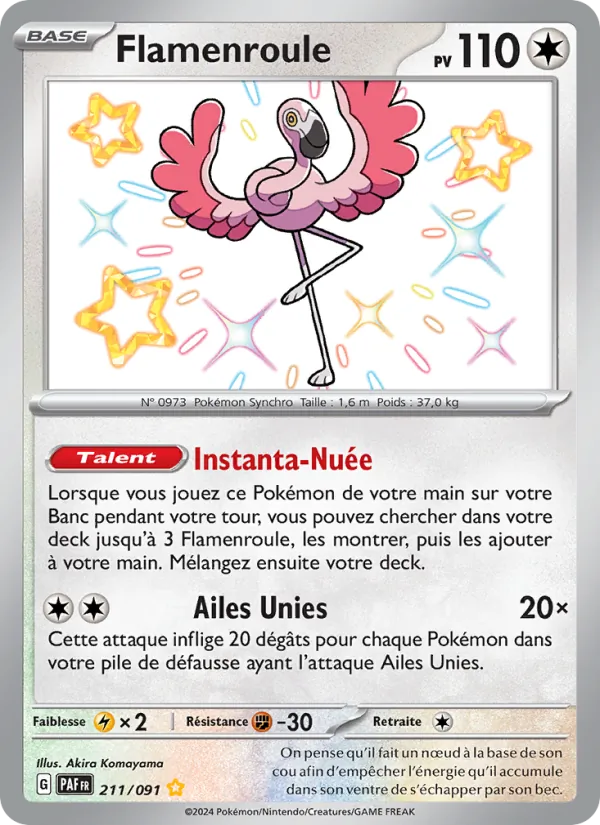 Carte Pokémon Flamenroule de l'extension Destinées de Paldea