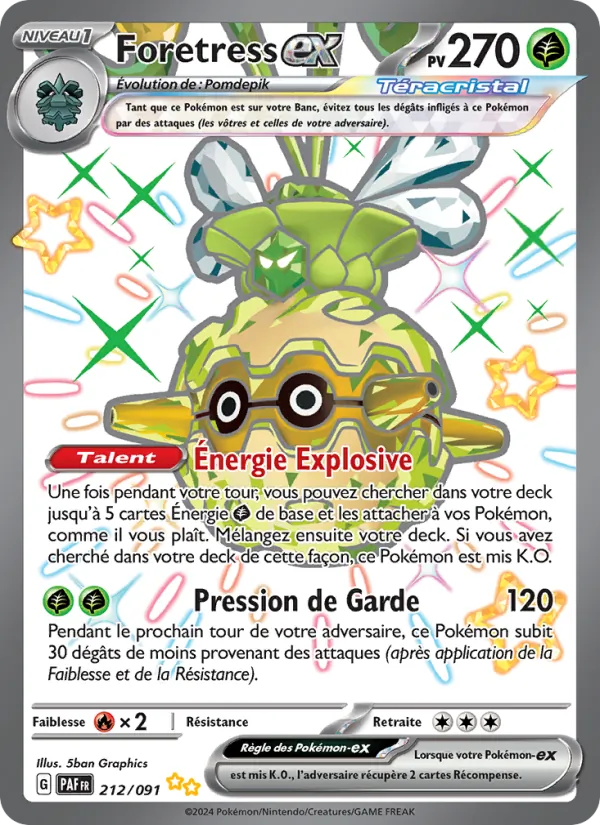 Carte Pokémon Foretress-ex de l'extension Destinées de Paldea