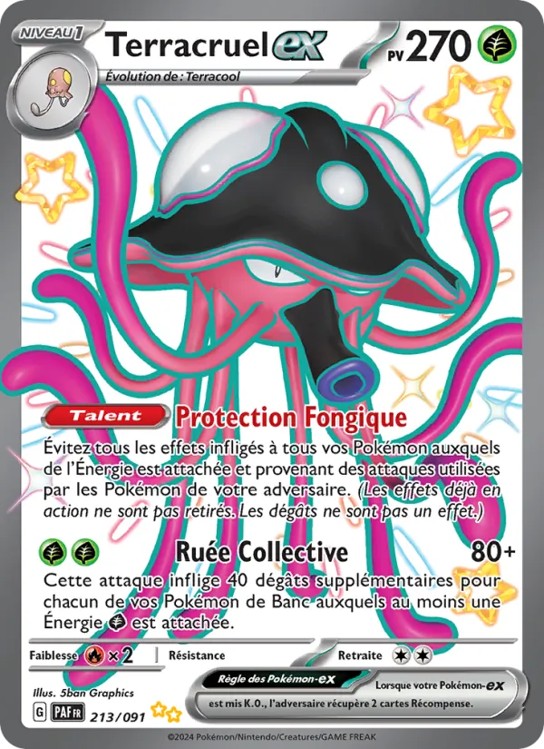 Carte Pokémon Terracruel-ex de l'extension Destinées de Paldea