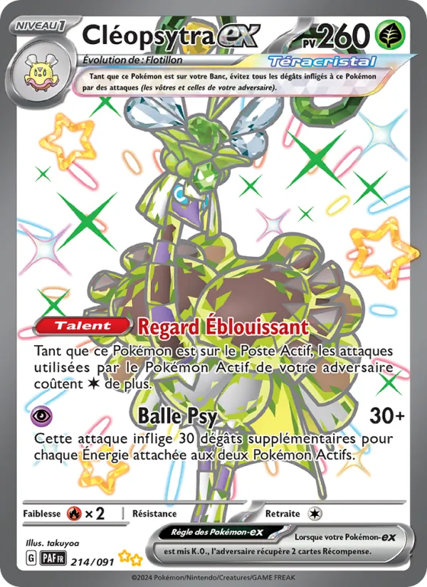 Carte Pokémon Cléopsytra-ex de l'extension Destinées de Paldea