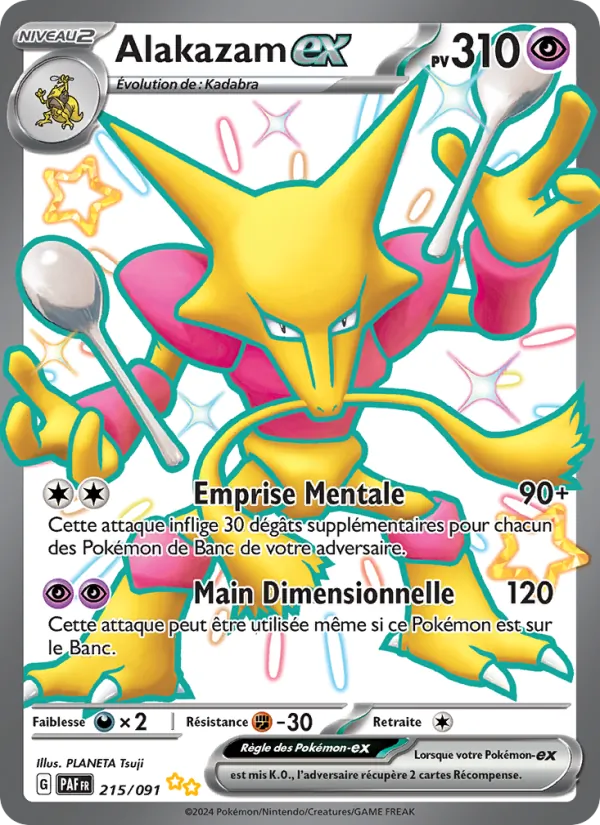 Carte Pokémon Alakazam-ex de l'extension Destinées de Paldea