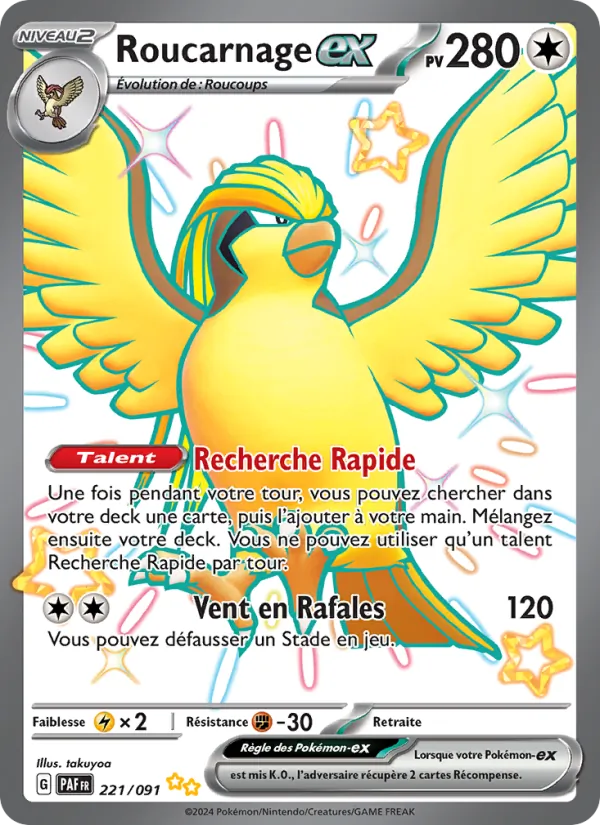 Carte Pokémon Roucarnage-ex de l'extension Destinées de Paldea