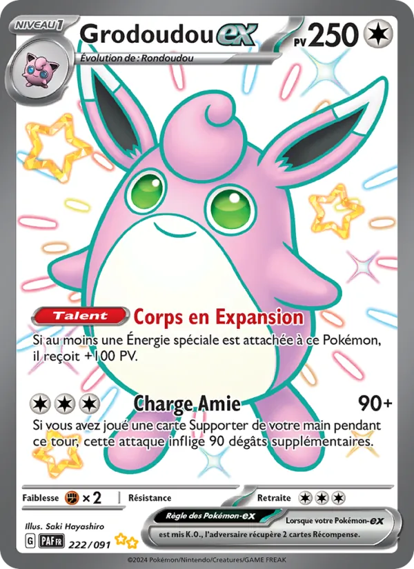 Carte Pokémon Grodoudou-ex de l'extension Destinées de Paldea