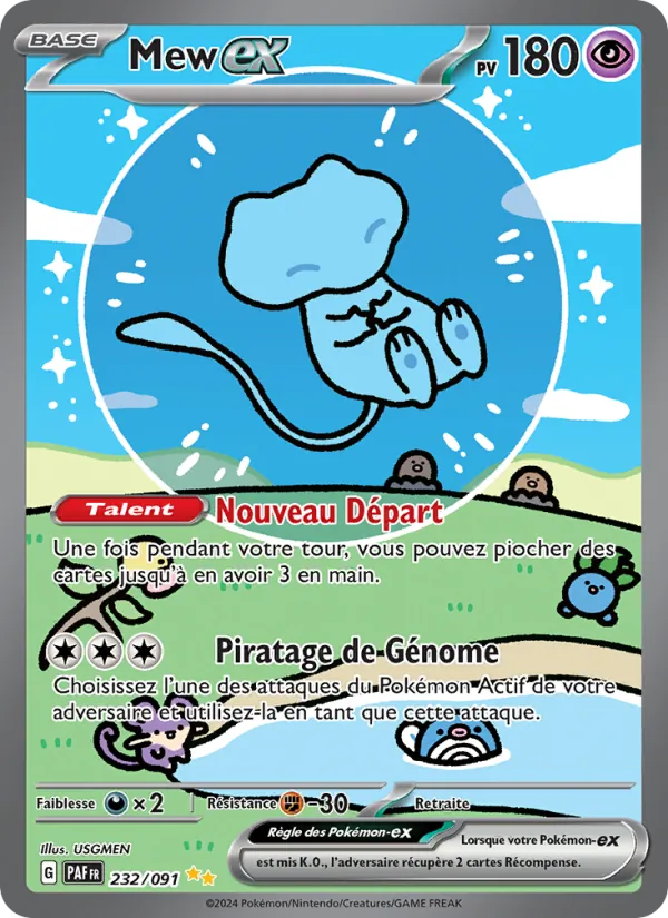 Carte Pokémon Mew-ex de l'extension Destinées de Paldea