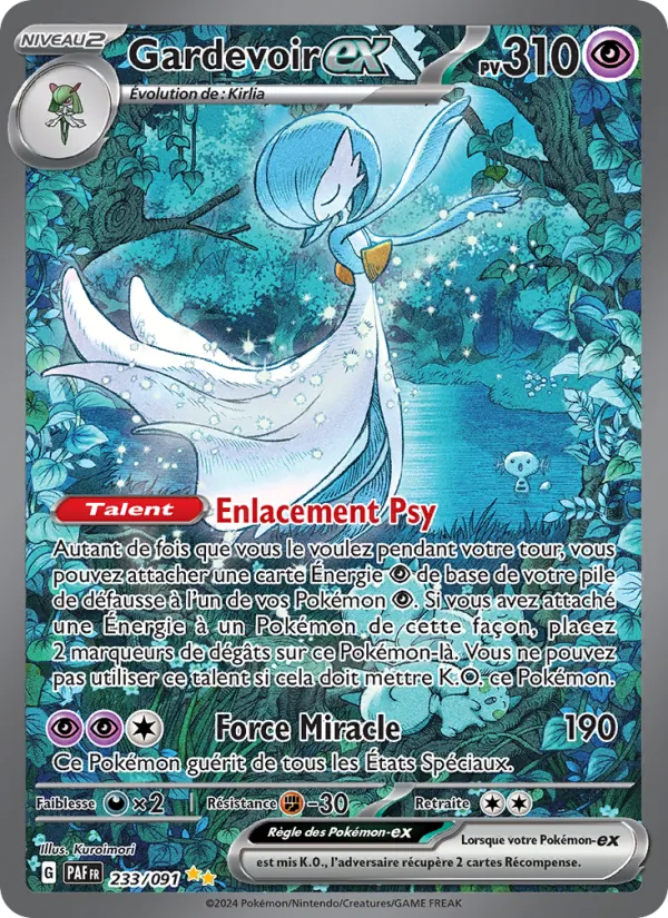 Carte Pokémon Gardevoir-ex de l'extension Destinées de Paldea