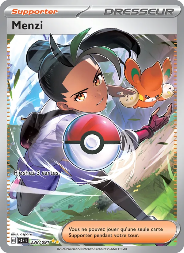 Carte Pokémon Menzi de l'extension Destinées de Paldea