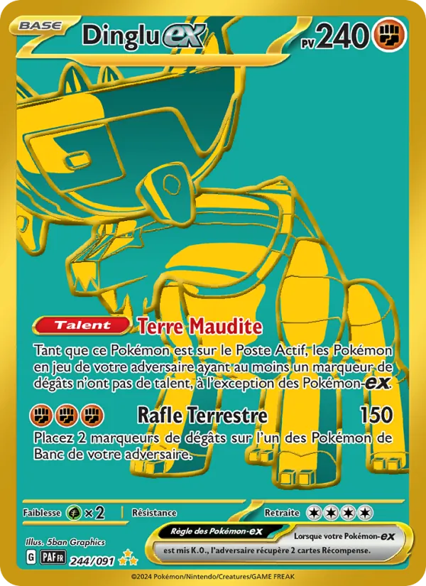 Carte Pokémon Dinglu-ex de l'extension Destinées de Paldea