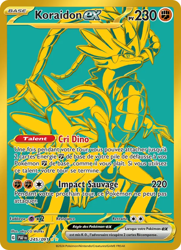 Carte Pokémon Koraidon-ex de l'extension Destinées de Paldea