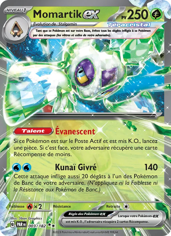 Carte Pokémon Momartik-ex de l'extension Faille Paradoxe