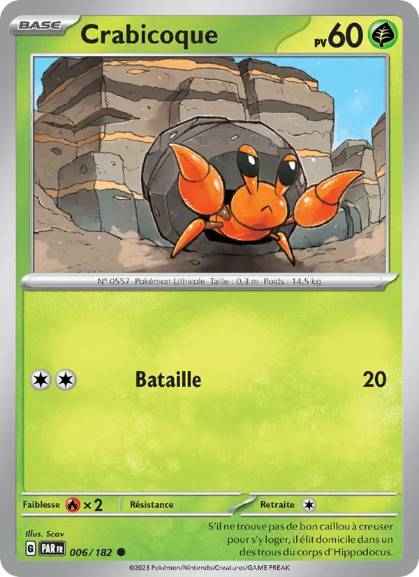 Carte Pokémon Crabicoque de l'extension Faille Paradoxe