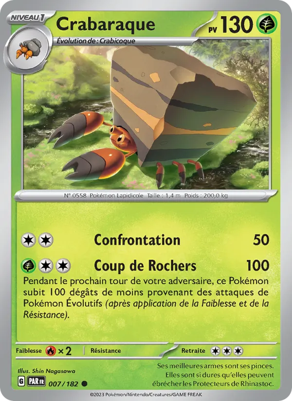 Carte Pokémon Crabaraque de l'extension Faille Paradoxe
