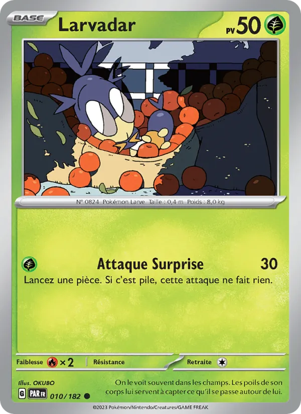 Carte Pokémon Larvadar de l'extension Faille Paradoxe