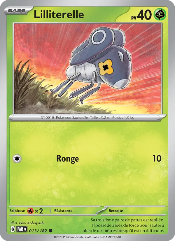 Carte Pokémon Lilliterelle de l'extension Faille Paradoxe