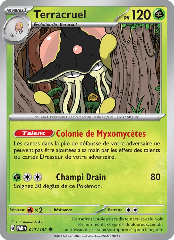 Carte Pokémon Terracruel de l'extension Faille Paradoxe
