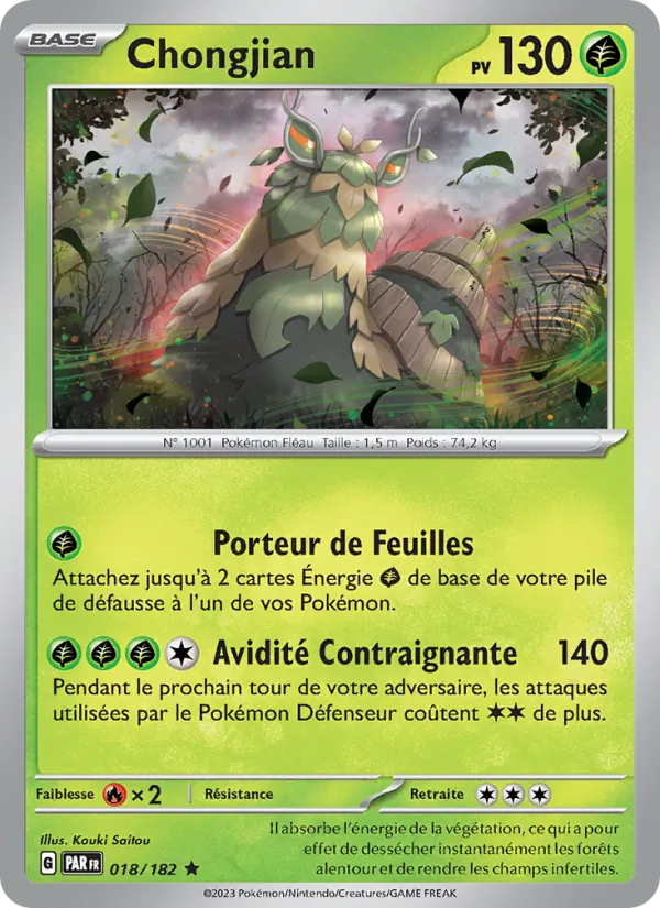 Carte Pokémon Chongjian de l'extension Faille Paradoxe