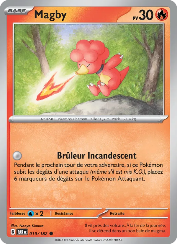 Carte Pokémon Magby de l'extension Faille Paradoxe