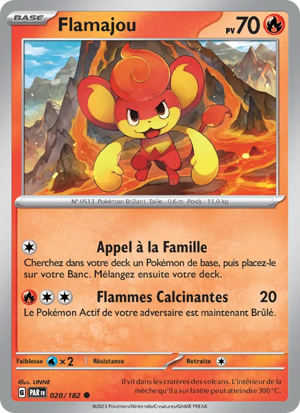 Carte Pokémon Flamajou de l'extension Faille Paradoxe