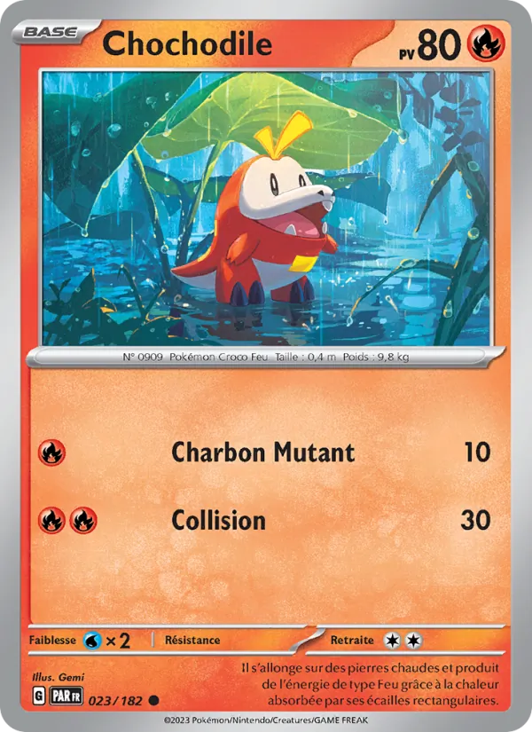 Carte Pokémon Chochodile de l'extension Faille Paradoxe