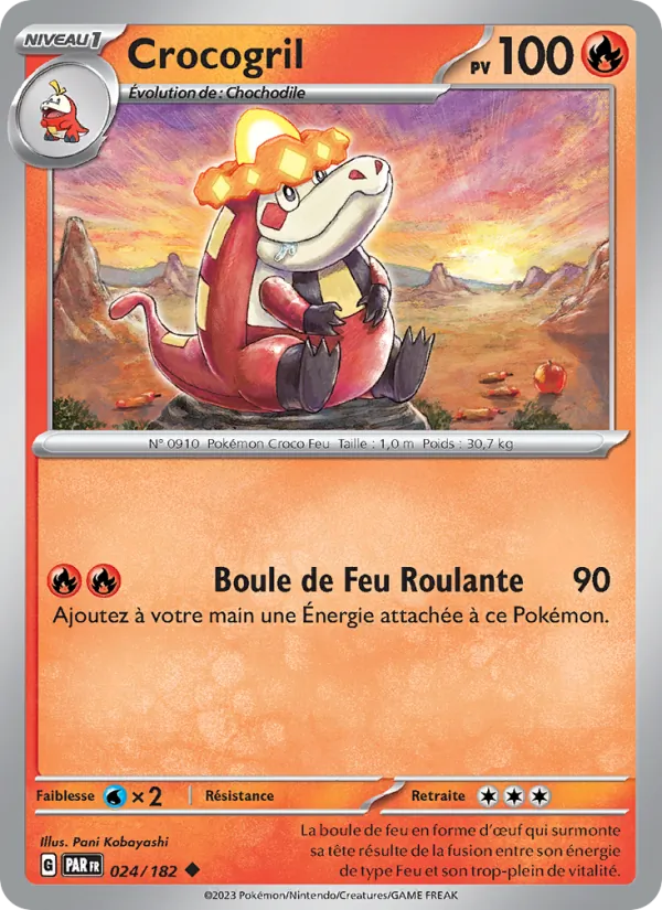 Carte Pokémon Crocogril de l'extension Faille Paradoxe