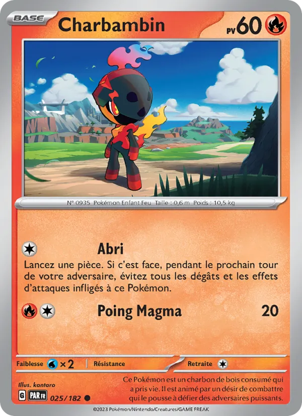 Carte Pokémon Charbambin de l'extension Faille Paradoxe