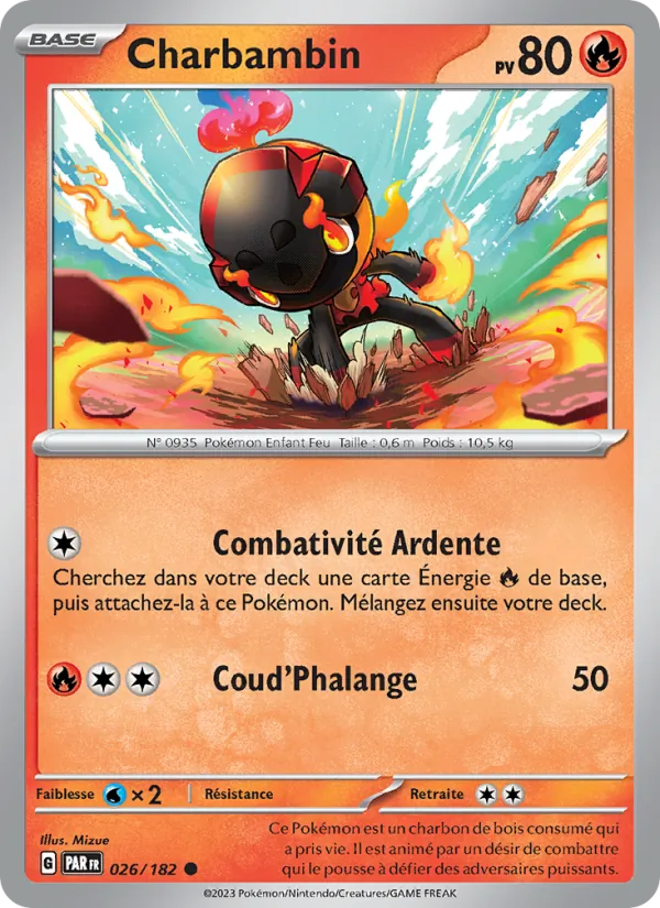 Carte Pokémon Charbambin de l'extension Faille Paradoxe