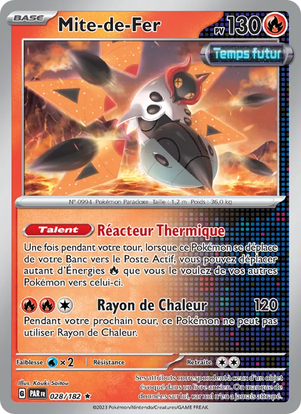 Carte Pokémon Mite-de-Fer de l'extension Faille Paradoxe