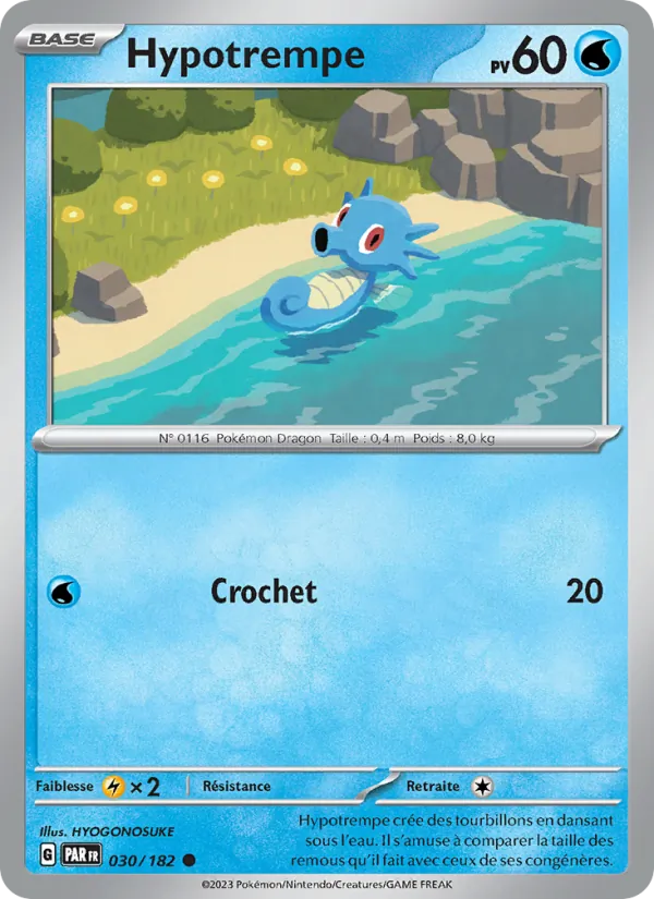 Carte Pokémon Hypotrempe de l'extension Faille Paradoxe