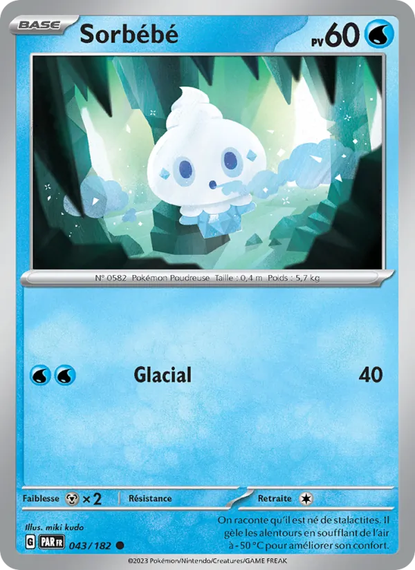 Carte Pokémon Sorbébé de l'extension Faille Paradoxe