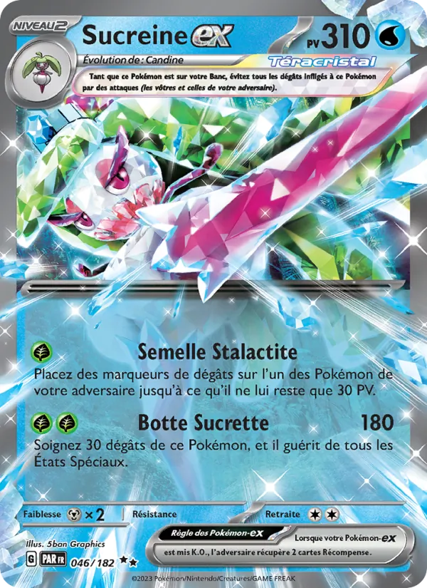 Carte Pokémon Sucreine-ex de l'extension Faille Paradoxe
