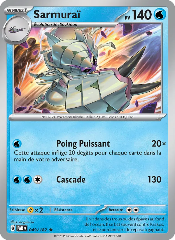 Carte Pokémon Sarmuraï de l'extension Faille Paradoxe