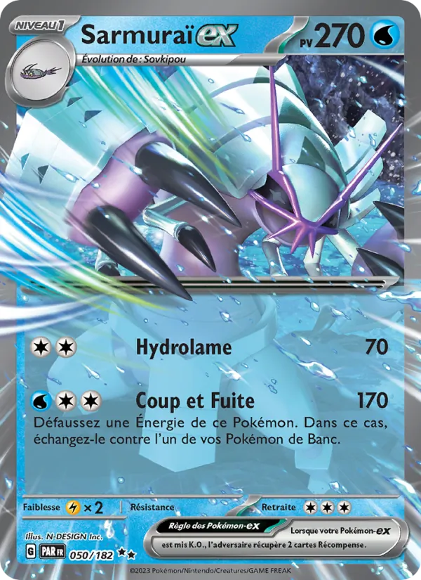 Carte Pokémon Sarmuraï-ex de l'extension Faille Paradoxe