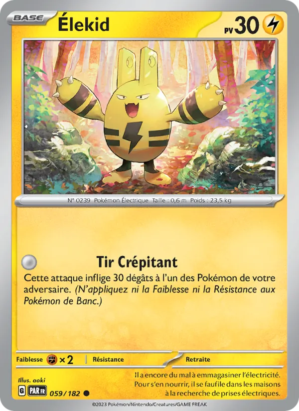 Carte Pokémon Élekid de l'extension Faille Paradoxe