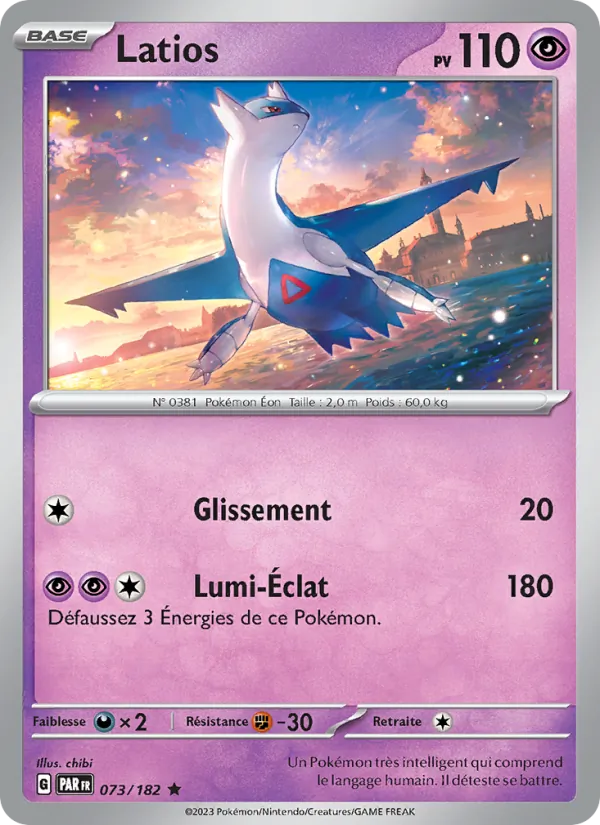 Carte Pokémon Latios de l'extension Faille Paradoxe