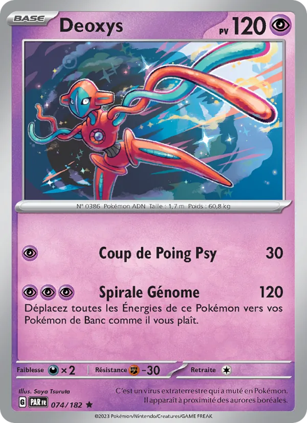 Carte Pokémon Deoxys de l'extension Faille Paradoxe