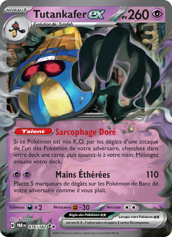 Carte Pokémon Tutankafer-ex de l'extension Faille Paradoxe