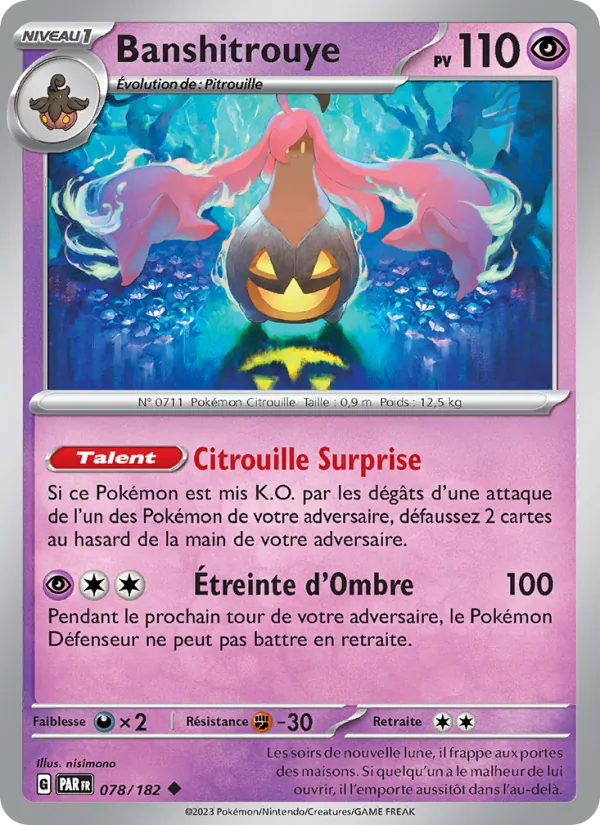 Carte Pokémon Banshitrouye de l'extension Faille Paradoxe