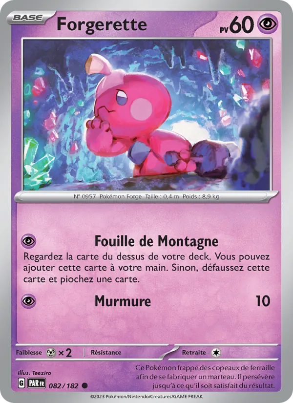 Carte Pokémon Forgerette de l'extension Faille Paradoxe