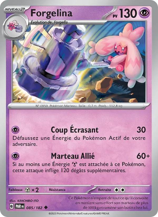 Carte Pokémon Forgelina de l'extension Faille Paradoxe