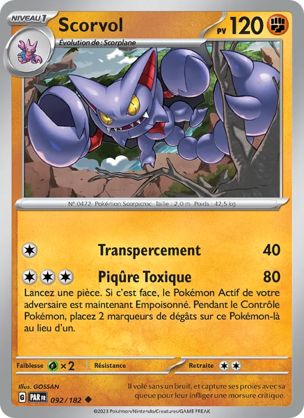 Carte Pokémon Scorvol de l'extension Faille Paradoxe