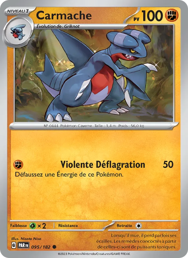 Carte Pokémon Carmache de l'extension Faille Paradoxe
