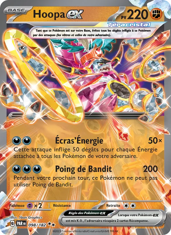 Carte Pokémon Hoopa-ex de l'extension Faille Paradoxe
