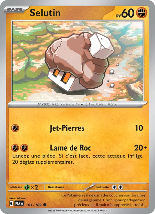 Carte Pokémon Selutin de l'extension Faille Paradoxe