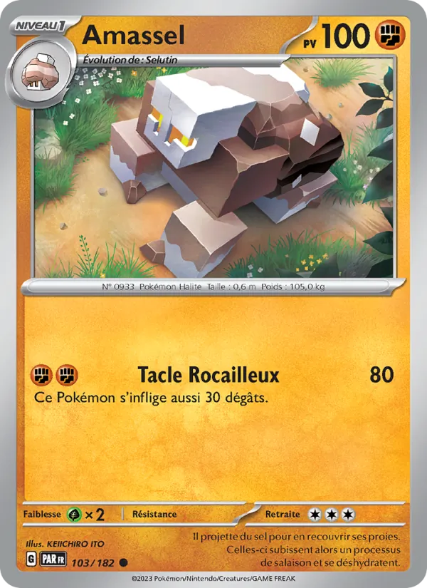 Carte Pokémon Amassel de l'extension Faille Paradoxe