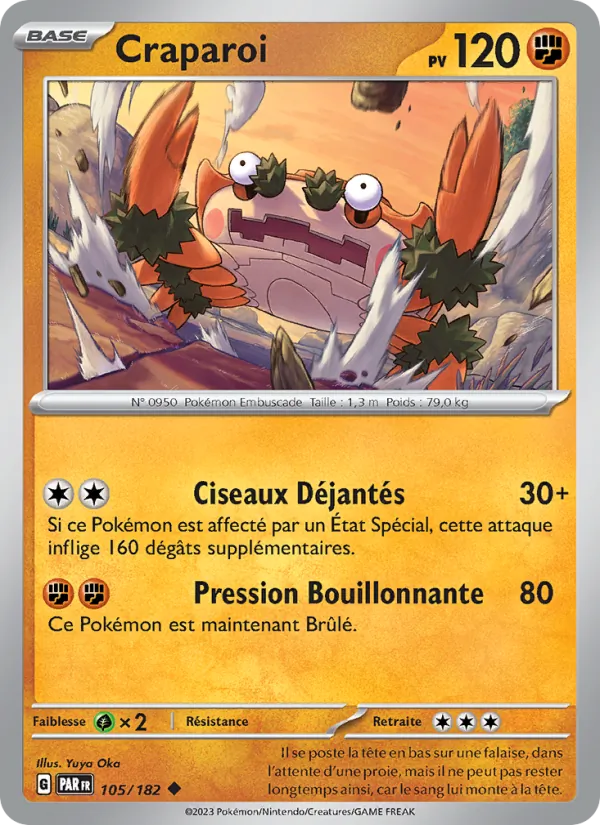 Carte Pokémon Craparoi de l'extension Faille Paradoxe