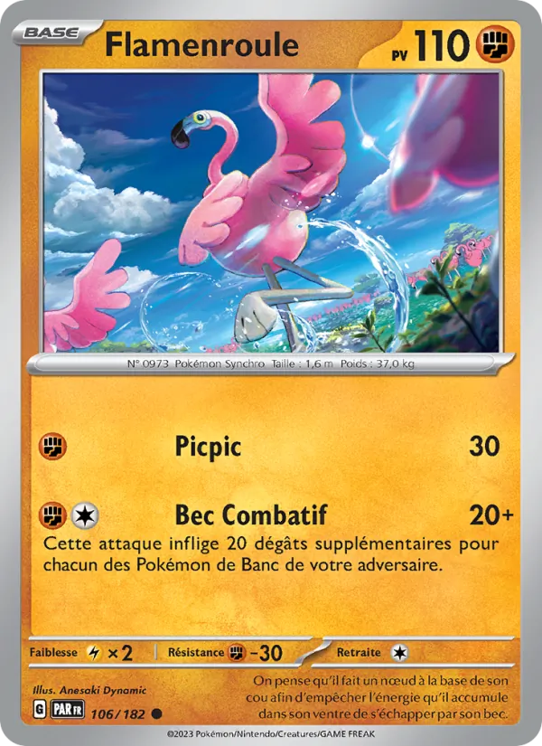 Carte Pokémon Flamenroule de l'extension Faille Paradoxe