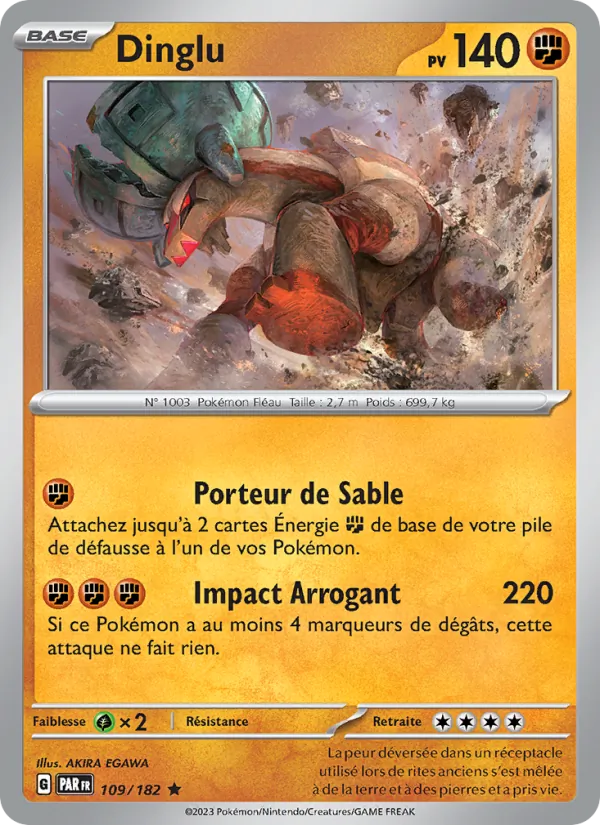 Carte Pokémon Dinglu de l'extension Faille Paradoxe