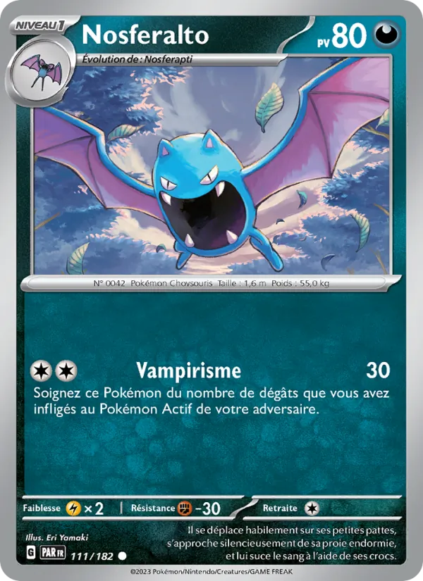 Carte Pokémon Nosferalto de l'extension Faille Paradoxe