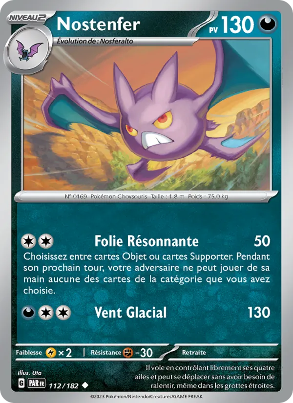 Carte Pokémon Nostenfer de l'extension Faille Paradoxe
